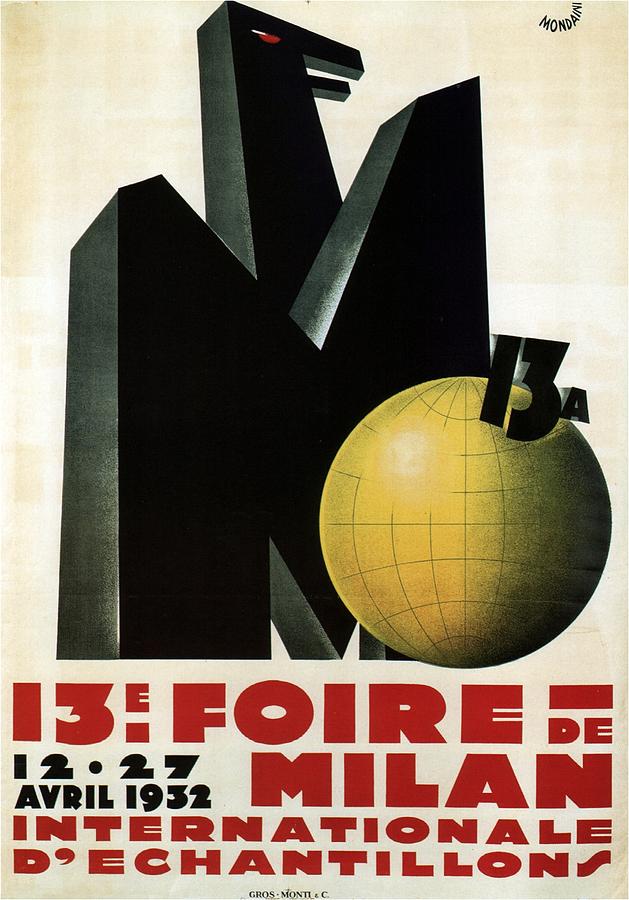 Foire De Milan 1932 - Internationale Dechantillons - Retro travel Poster - Vintage Poster Mixed Media by Studio Grafiikka