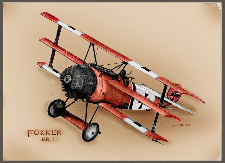 Fokker DR 1 1917 Digital Art by Larry Scarborough | Fine Art America