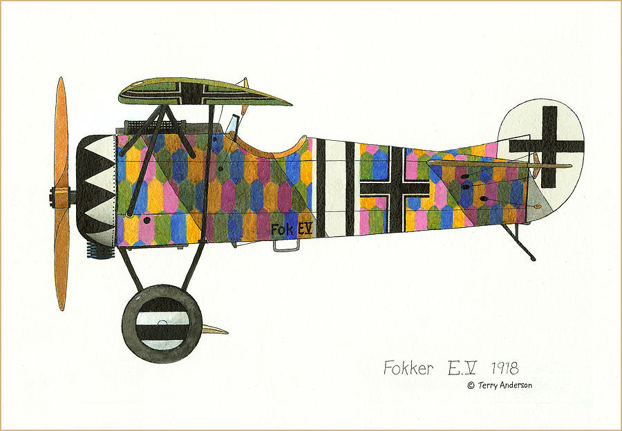 Fokker EV 1918 Drawing by Terry Anderson Pixels