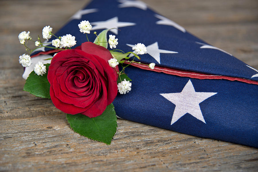 Folded American Flag Photograph by Maria Dryfhout