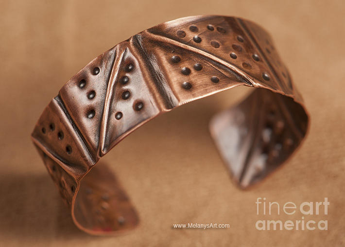 Folded Copper Cuff Lightweight Jewelry by Melany Sarafis