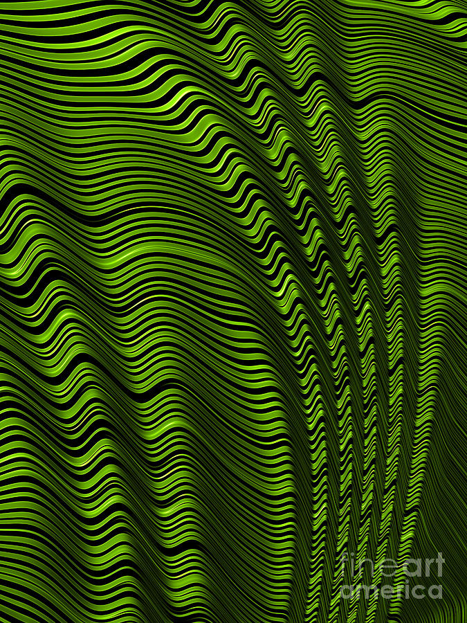 Space Digital Art - Folded Green by John Edwards