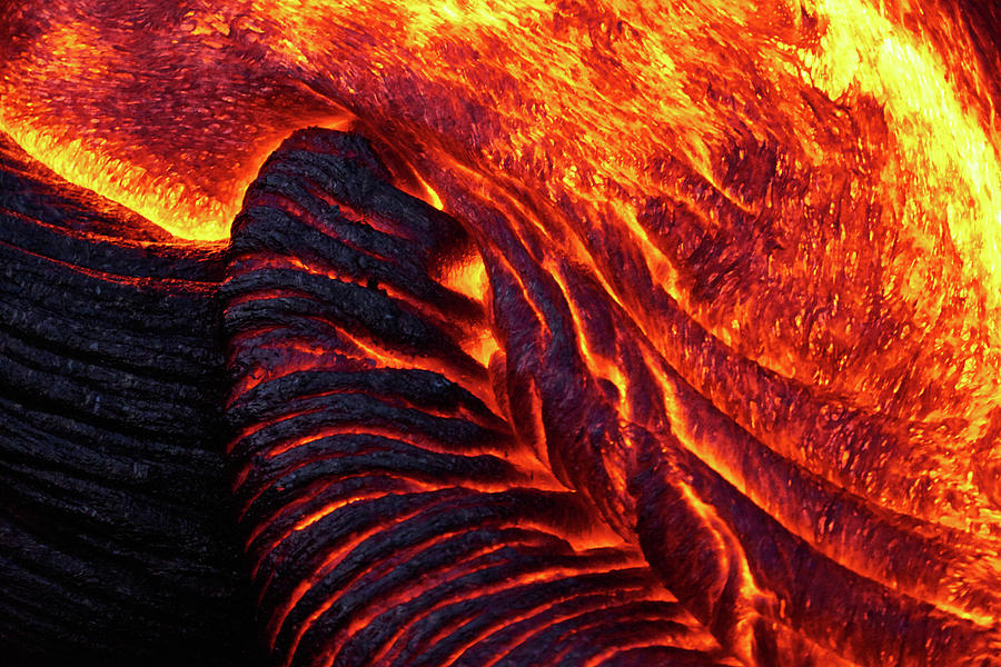 Pele Photograph - Folding Lava by Christopher Johnson