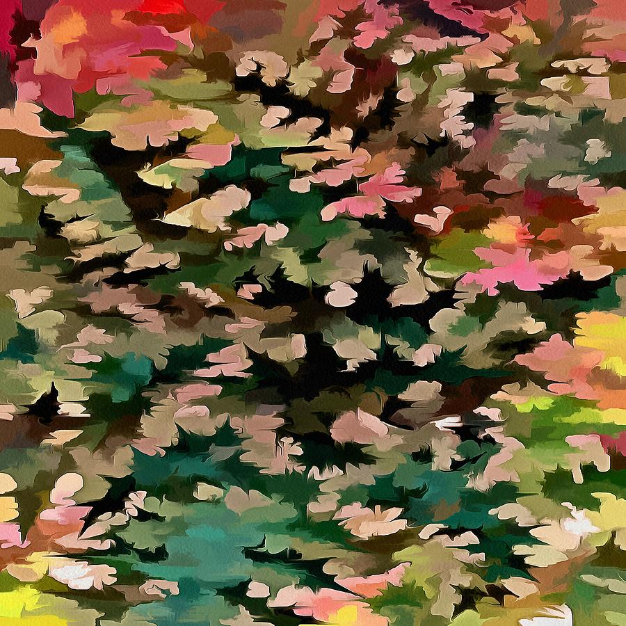 Autumnal Tones Camouflage Pattern Digital Art by Taiche Acrylic Art
