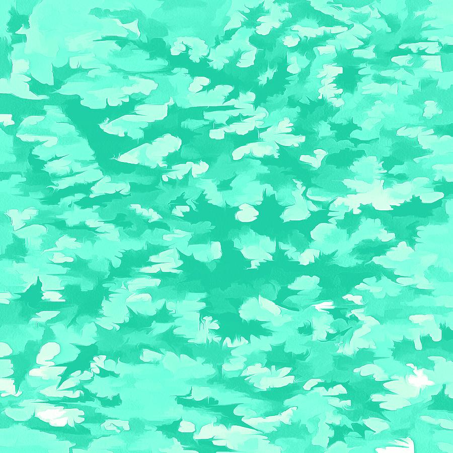 Aqua Camouflage Pattern Digital Art by Taiche Acrylic Art
