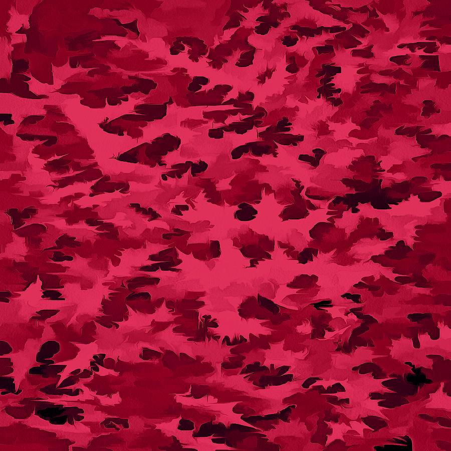 Blush Red Camouflage Pattern Digital Art by Taiche Acrylic Art