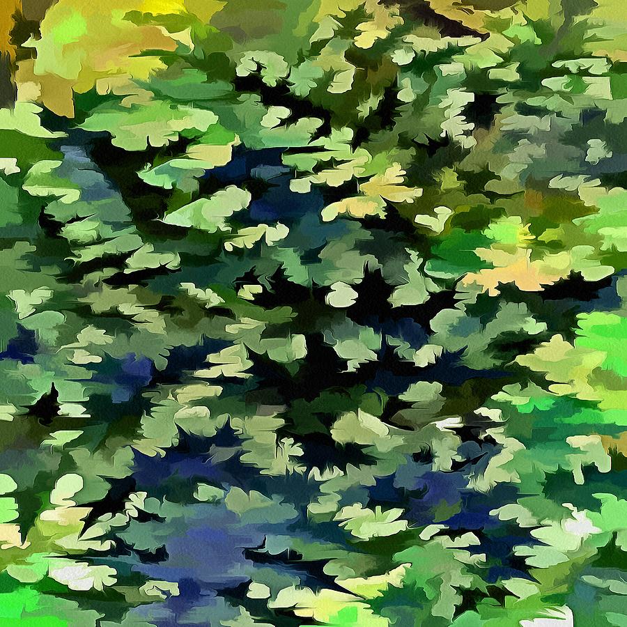 Green and Blue Camouflage Pattern Digital Art by Taiche Acrylic Art