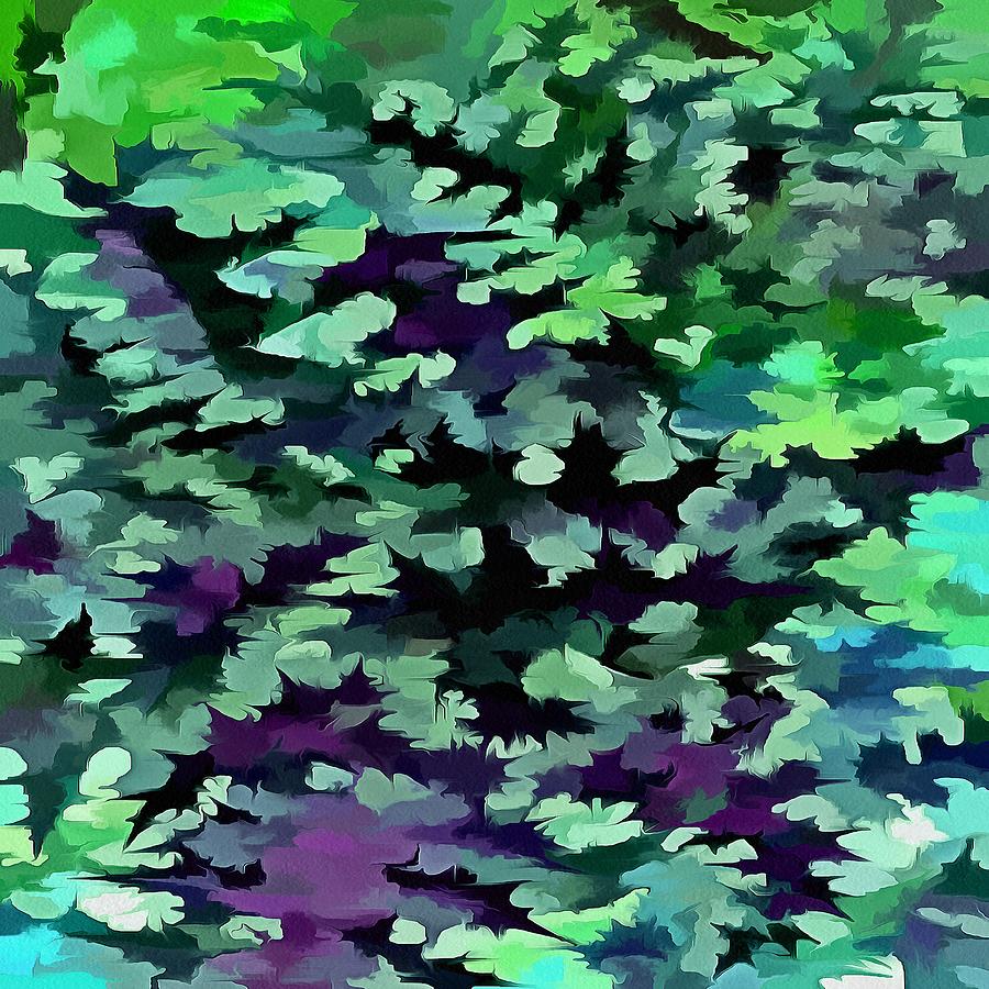 Jade Green and Purple Camouflage Pattern Digital Art by Taiche Acrylic Art