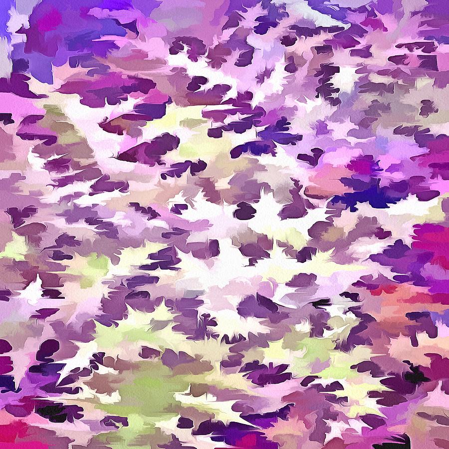 Foliage Abstract Pop Art In UltraViolet Purple and Lilac Painting by Taiche Acrylic Art