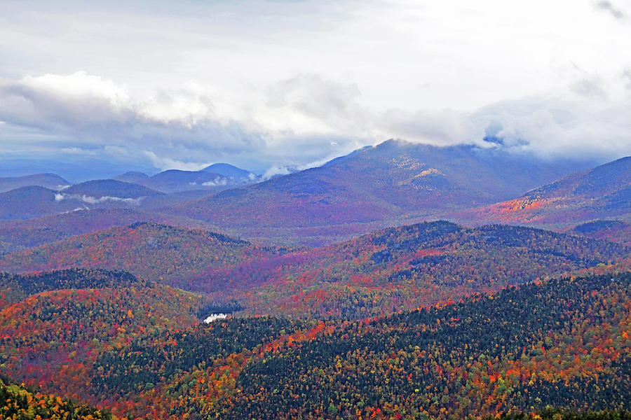 Foliage Covered Mountainscape Keene Valley Adirondacks New York Red Photograph by Toby McGuire