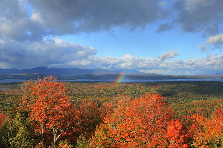 Foliage Rainbow Over Rangeley Lake Photograph