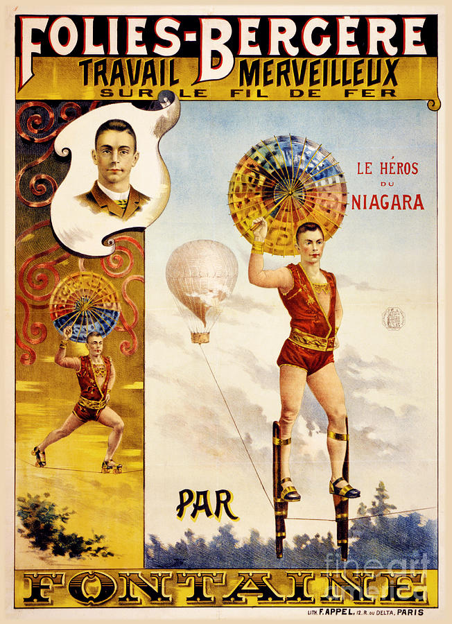 Vintage Digital Art - Folies Bergere Fontaine Vintage Poster by Vintage Treasure