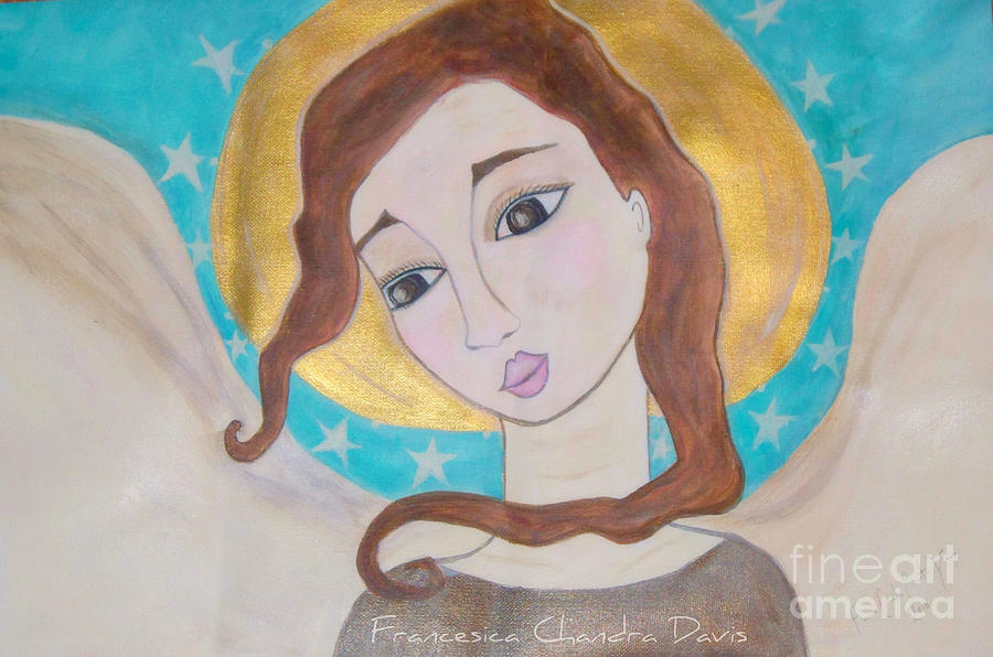 Angel Painting - Folk Angel by Sacred  Muse