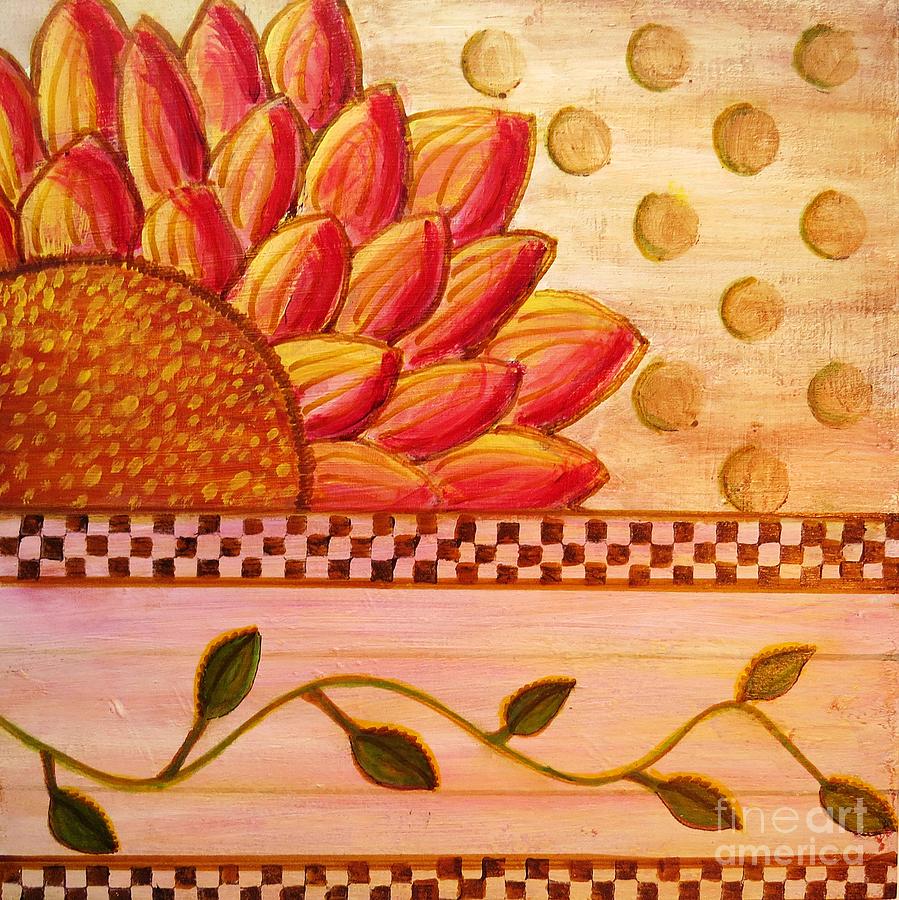 Folk Art Flower Painting by Desiree Paquette