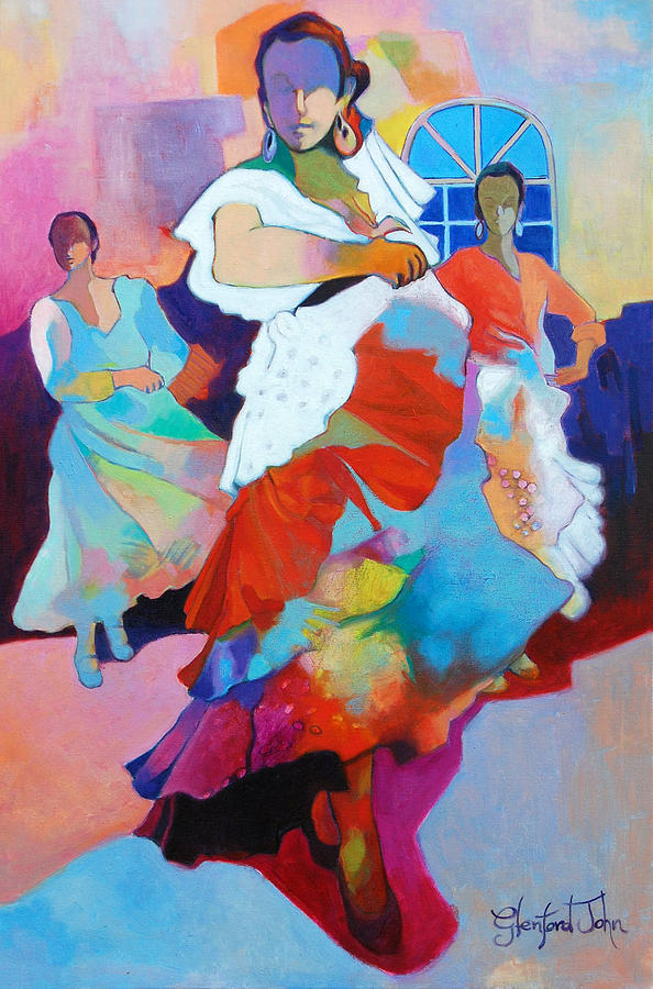 Folk Dancers Painting by Glenford John