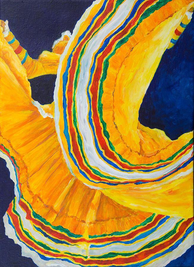 Folklorica in Yellow Painting by Sally Quillin