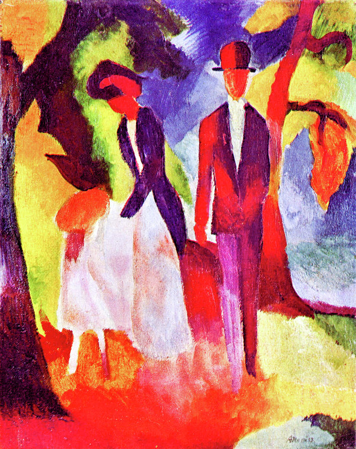 Tree Painting - Folks at the blue sea by August Macke by August Macke
