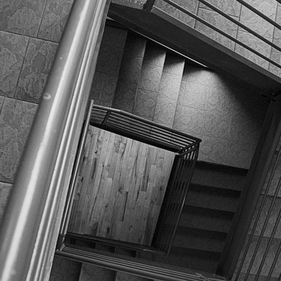 Abstract Photograph - Follow Me Down! #stairs #blackandwhite by Shivendra Singh