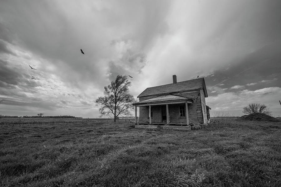 Black And White Photograph - Follow The Buzzards by Aaron J Groen