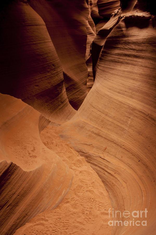 Antelope Canyon Photograph - Follow the footprints in the sand  by Ruth Jolly