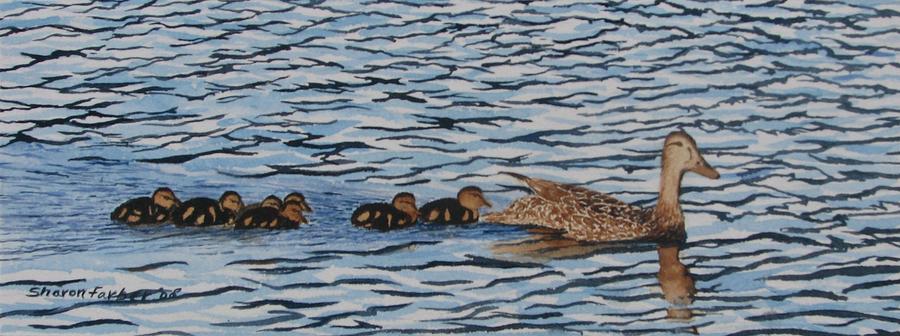 Bird Painting - Follow the Leader by Sharon Farber