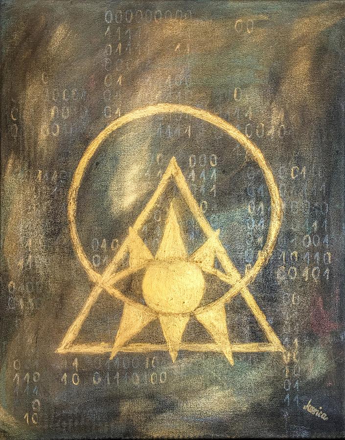 Follow The Light - Illuminati and Binary Painting by Marianna Mills