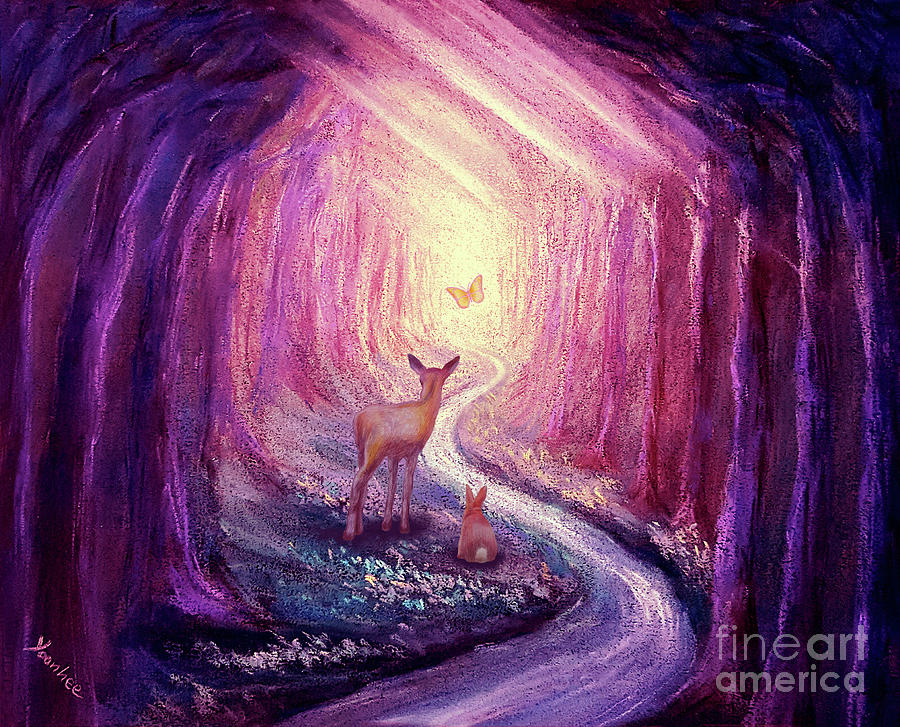 Follow the light - purple Pastel by Yoonhee Ko