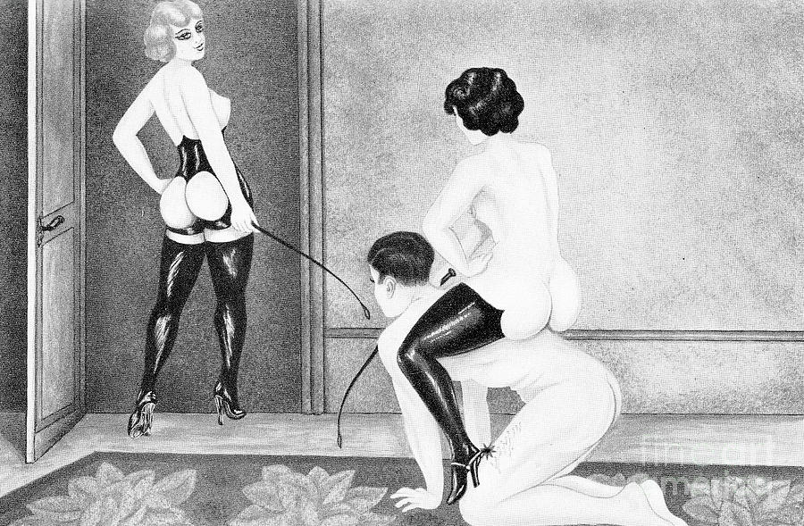 Vintage Drawing - Follow the Mistress by Unknown Vintage Drawing - Follow the Mistress by Unknown