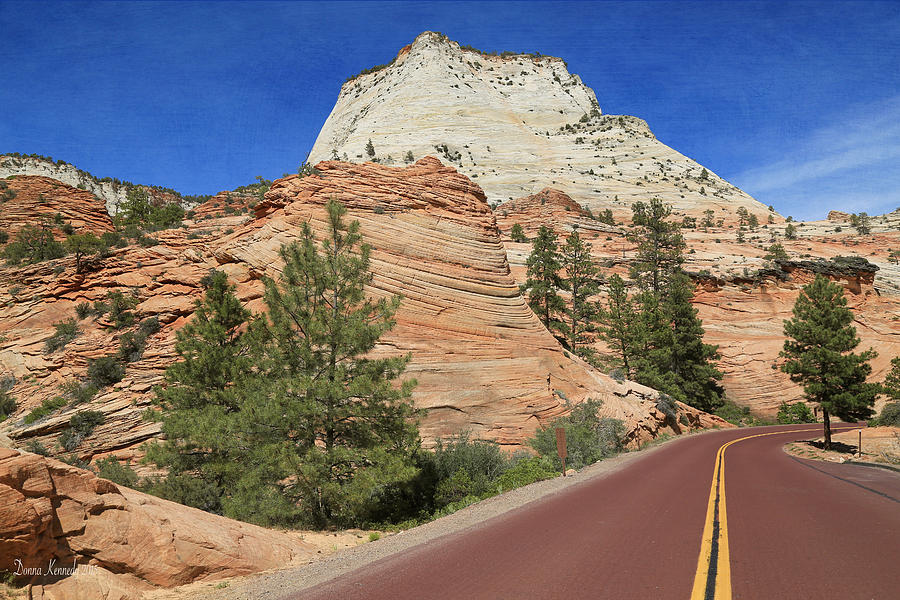 Zion National Park Photograph - Follow the Red Paved Road by Donna Kennedy
