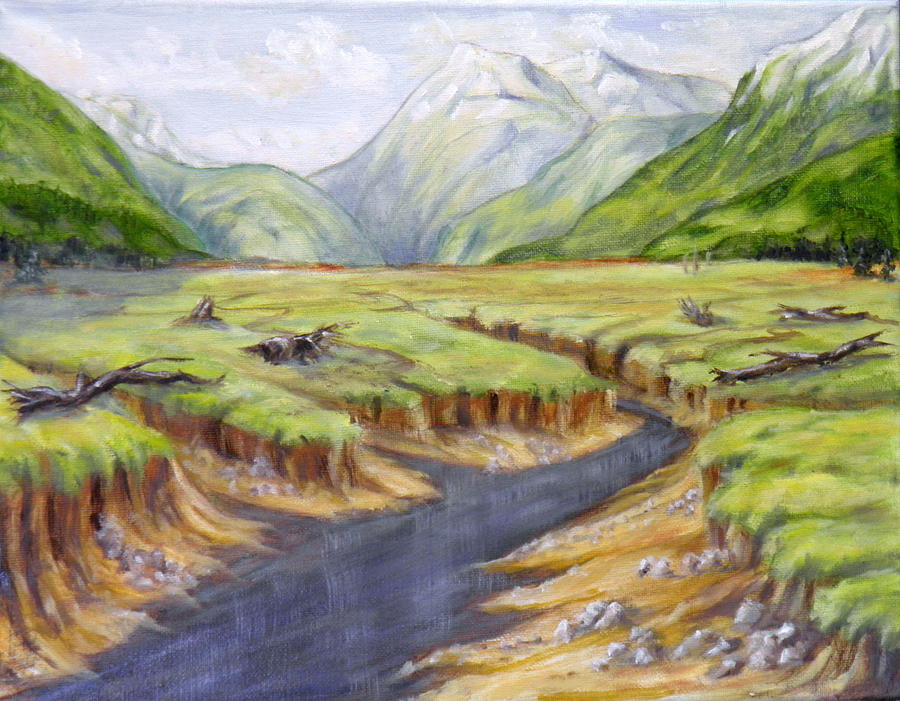 Following The Creek Painting by Ida Eriksen