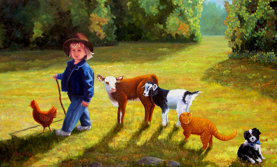 Landscape Painting - Following The Leader by Valerie Aune