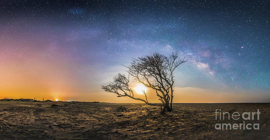 Folly Beach Milky Way Panorama Photograph by Robert Loe
