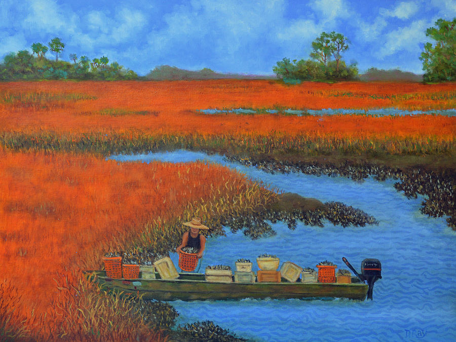 Oysterman Painting - Folly Beach Oysterman 2 by Dwain Ray