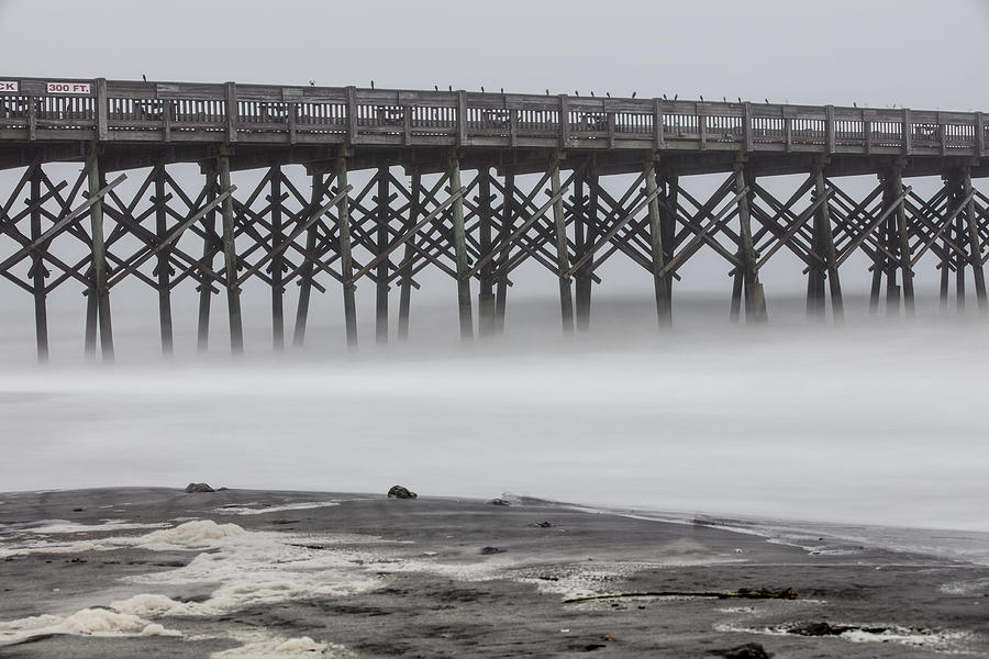 Folly Beach Pier and Fog Photograph by John McGraw