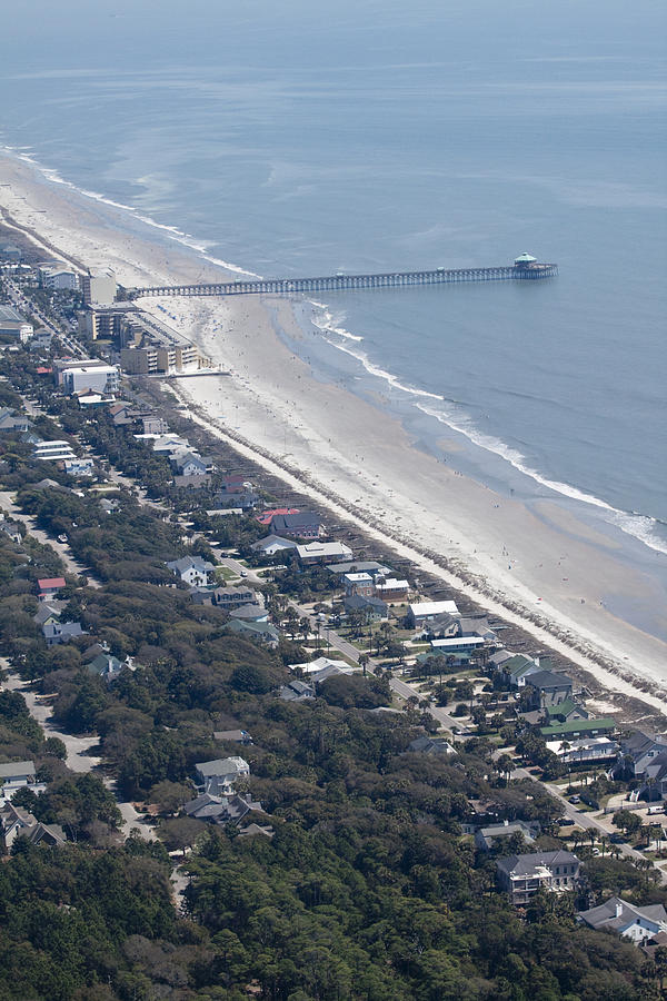 Folly Beach South Carolina Aerial Photograph by Dustin K Ryan
