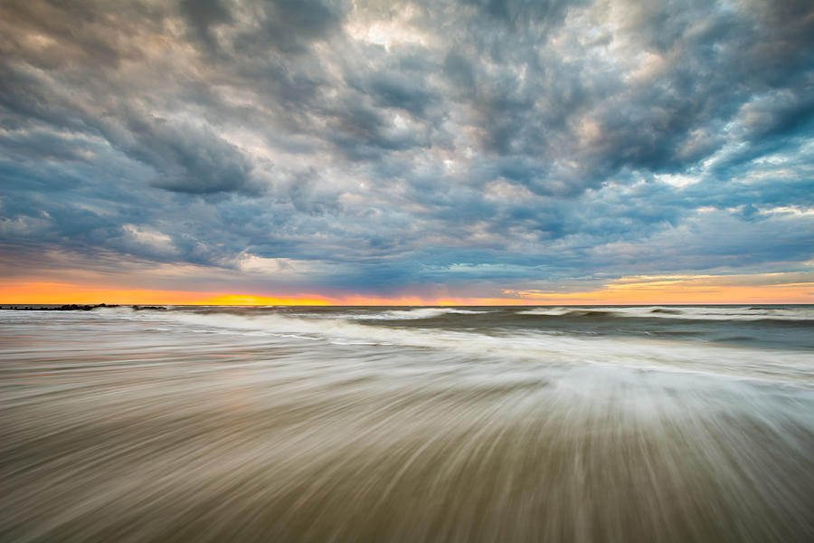 Sunset Photograph - Folly Beach Sunrise Charleston SC Seascape by Dave Allen