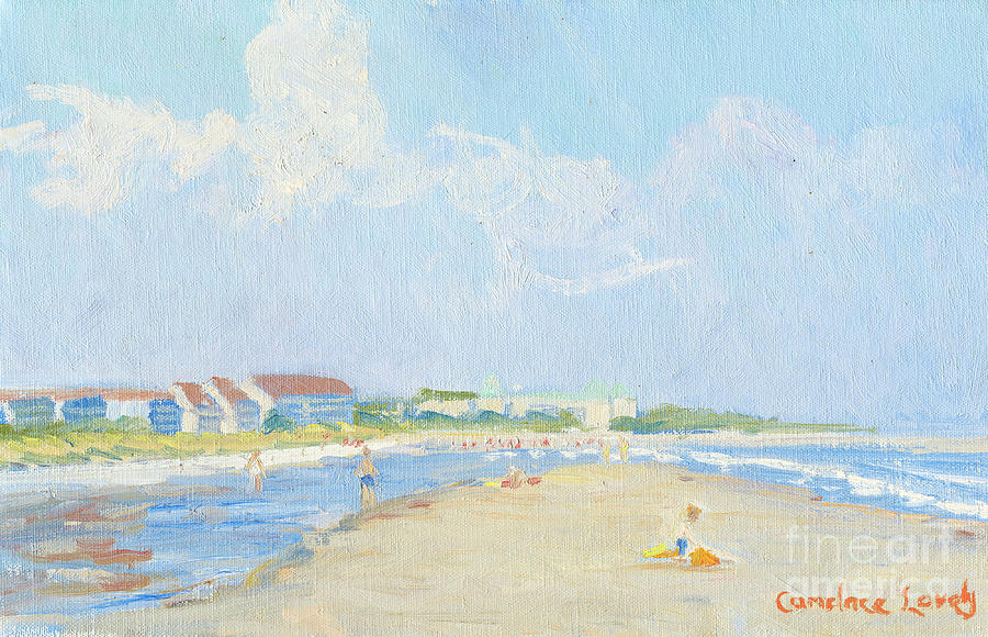 Folly Field Beach and the Westin Painting by Candace Lovely