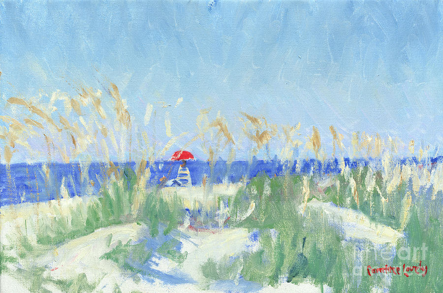 Folly Field Painting - Folly Field Life Guard Stand by Candace Lovely