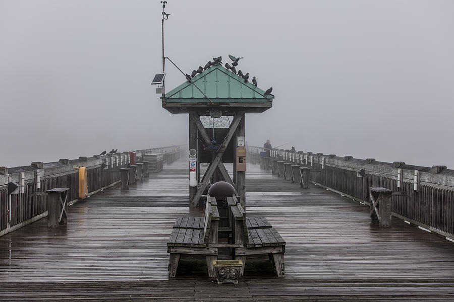 Folly Pier on Foggy Day Photograph by John McGraw