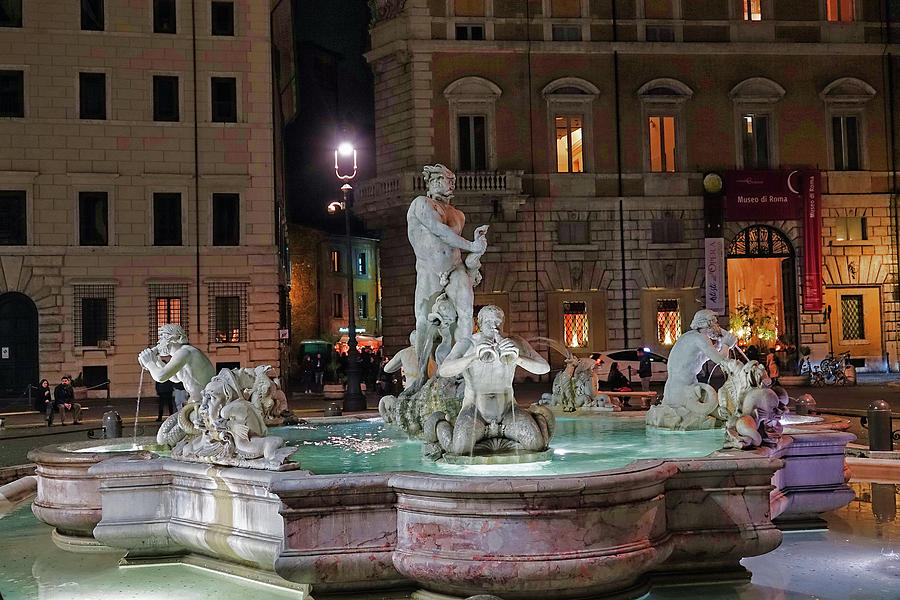 Fontana del Moro At The Piazza Navona In Rome Italy Photograph by Rick Rosenshein