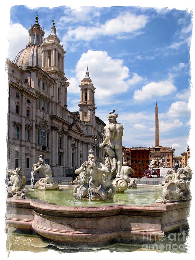 Fontana del Moro.Rome Photograph by Jennie Breeze