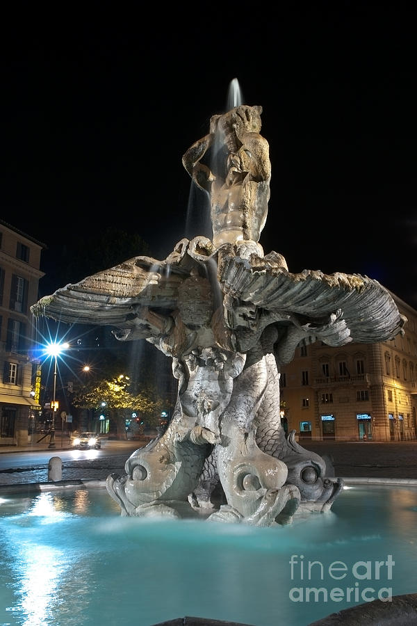 Fontana del Tritone II Photograph by Fabrizio Ruggeri