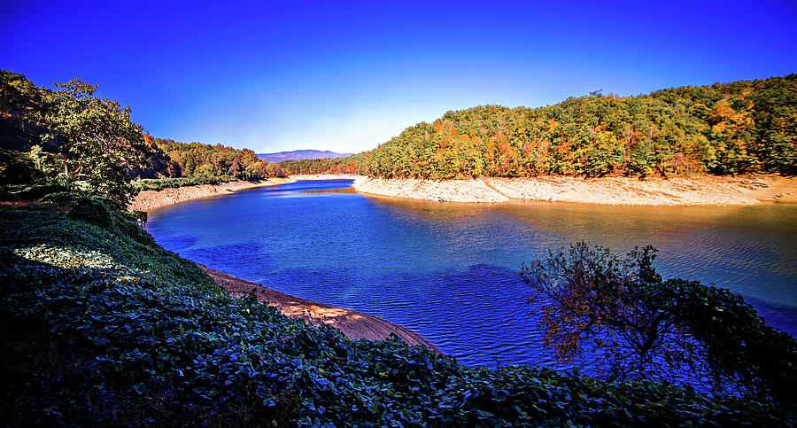 Fontana Lake in North Carolina with Low Water Levels in october  Photograph by Alex Grichenko