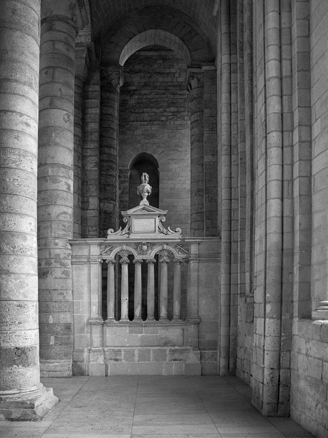 Fontevraud Abbey Interior BW Photograph by Dave Mills