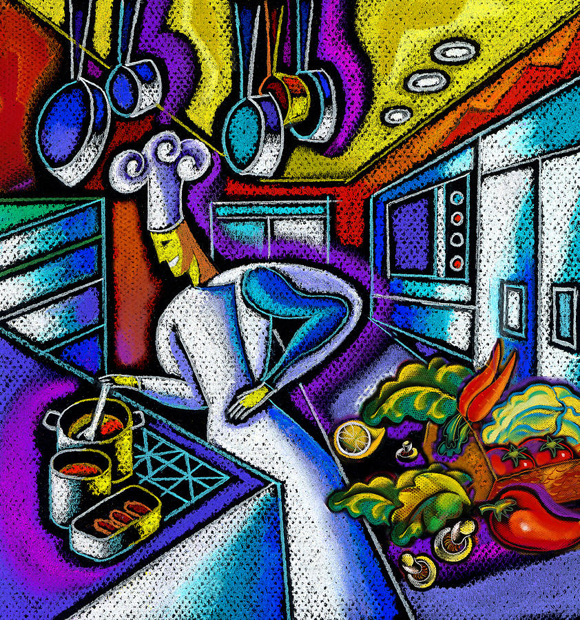 Food And Restaurant Painting by Leon Zernitsky