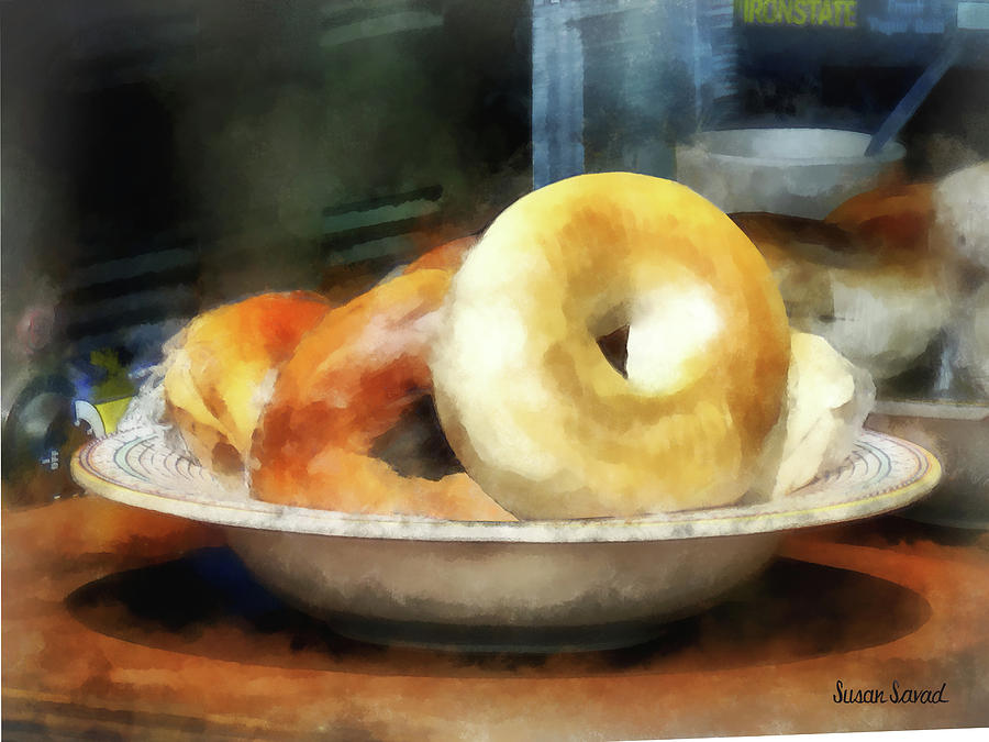 Food - Bagels for Sale Photograph by Susan Savad