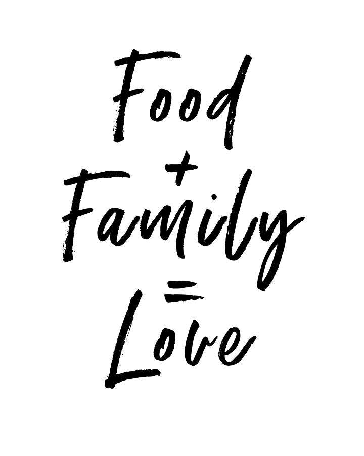 Food Family Love White- Art by Linda Woods Digital Art by Linda Woods