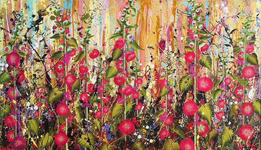 Food for bees and butterflies Painting by Angie Wright