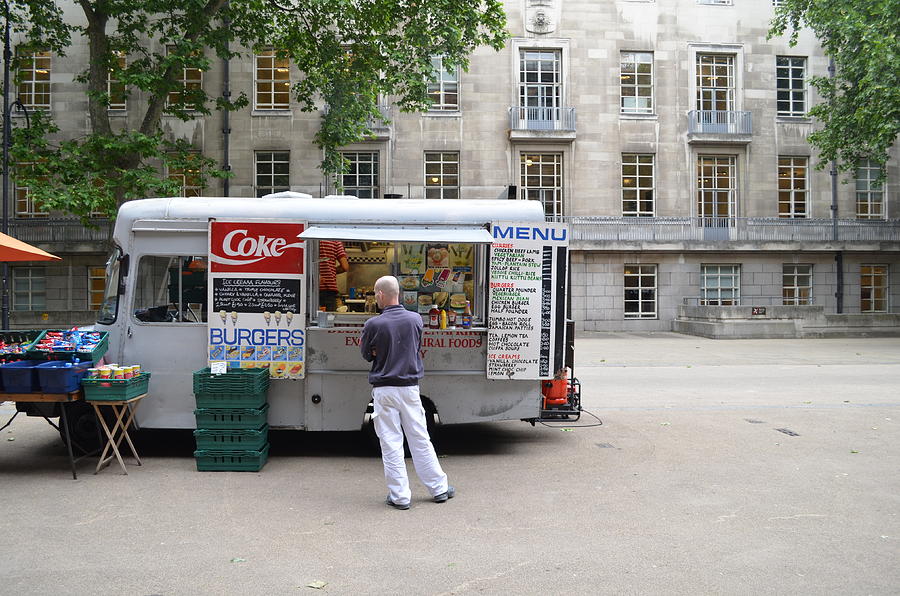 Food truck at the British Museum Photograph by Erik Burg
