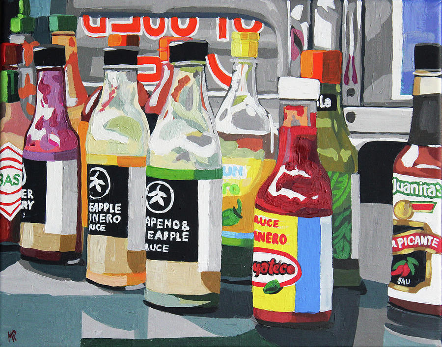 Food Truck Peppers Painting by Melinda Patrick